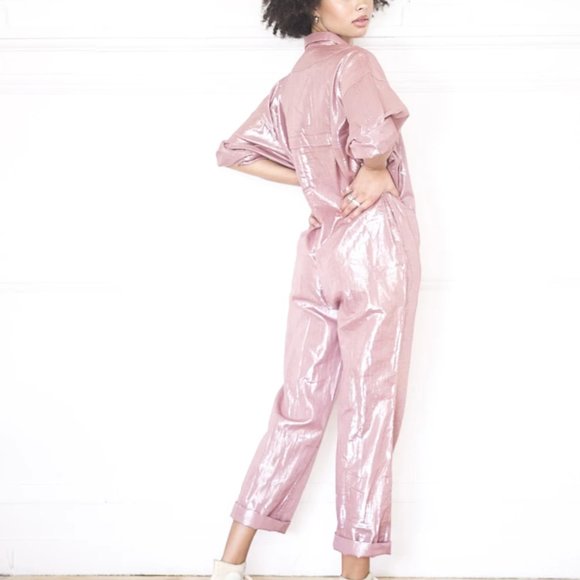 Suzie Kondi Pants - Suzie Kondi Utility Jumpsuit (Desert Rose) Small